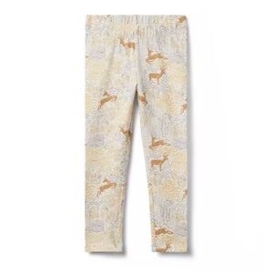 JANIE & JACK CREAM NUTMEG BROWN DEER PRINT EVERYDAY LEGGING